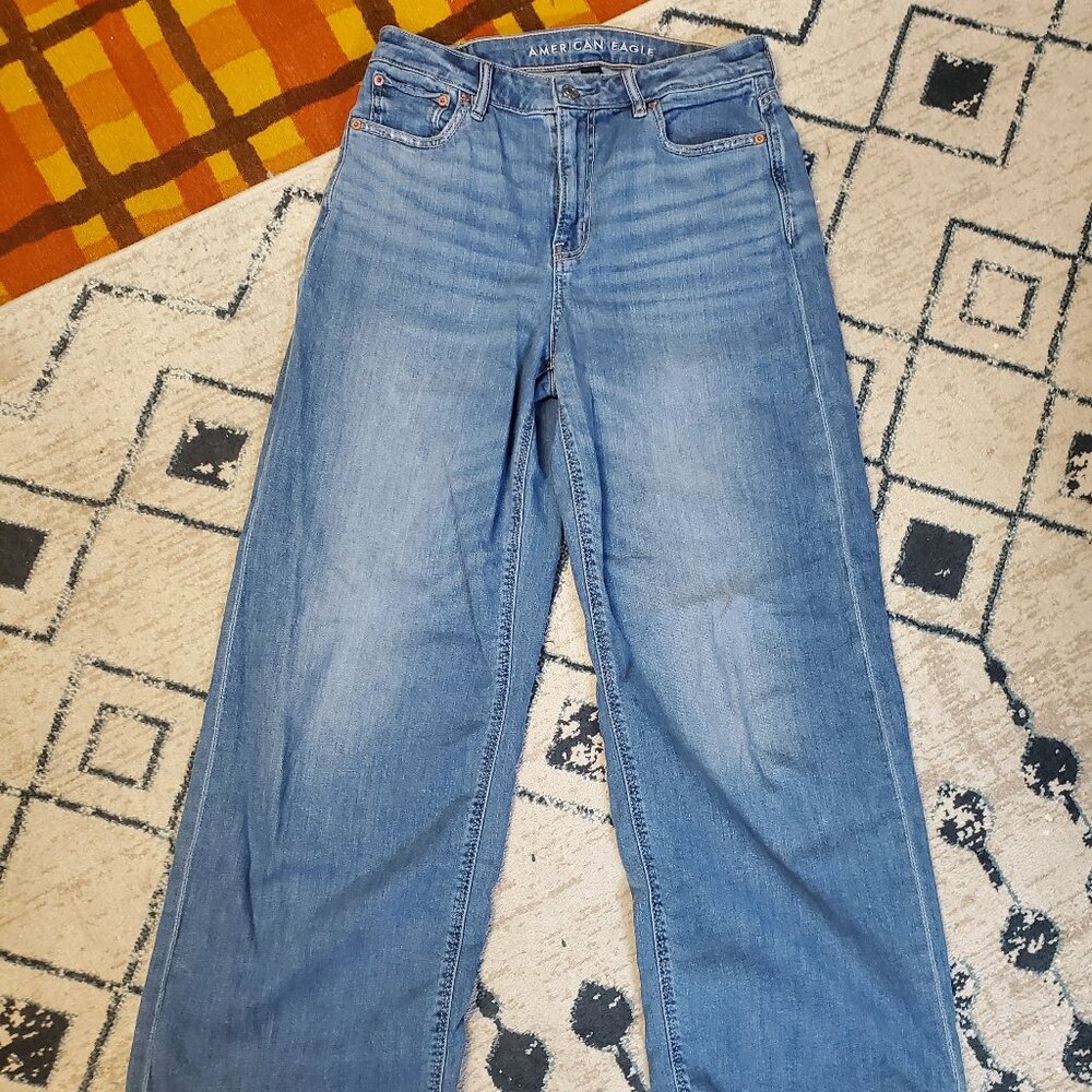 American Eagle Womens 4 Wide Leg Baggy Jeans